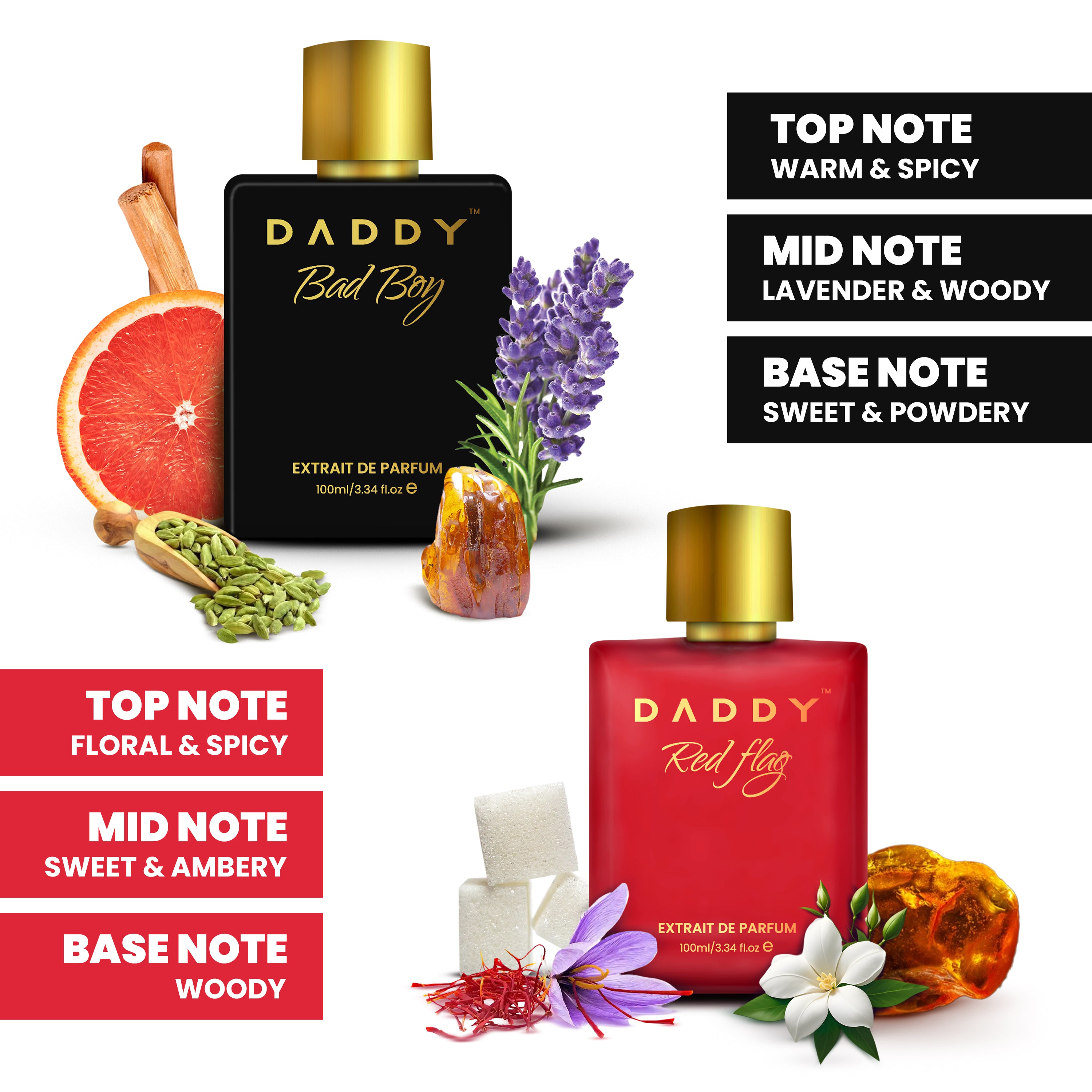 Daddy Emperor Combo - Daddy Red Flag (100ml)+ Daddy Bad Boy (100ml) Extrait De Parfum For Men
