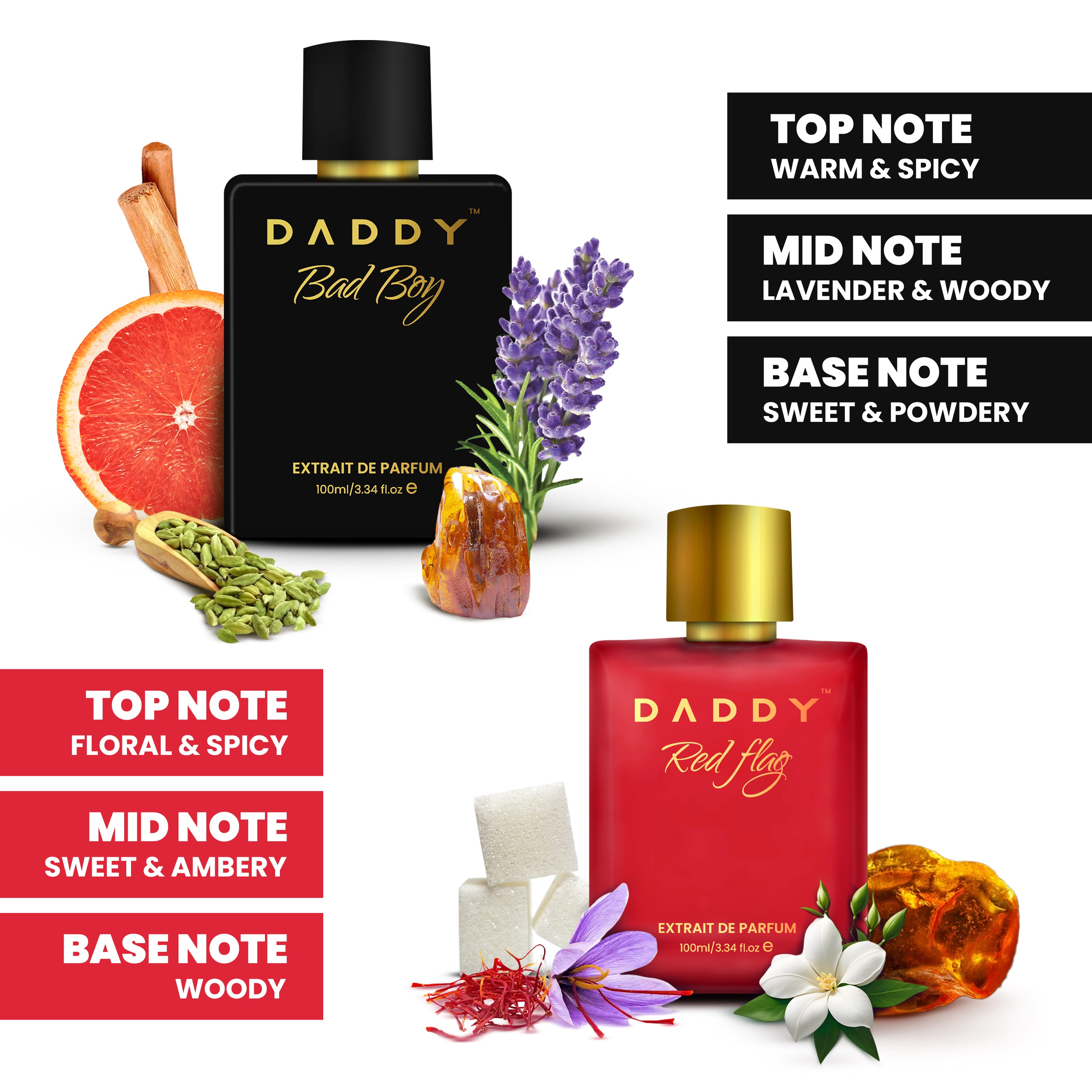 Daddy Emperor Combo - Daddy Red Flag (100ml)+ Daddy Bad Boy (100ml) Extrait De Parfum For Men