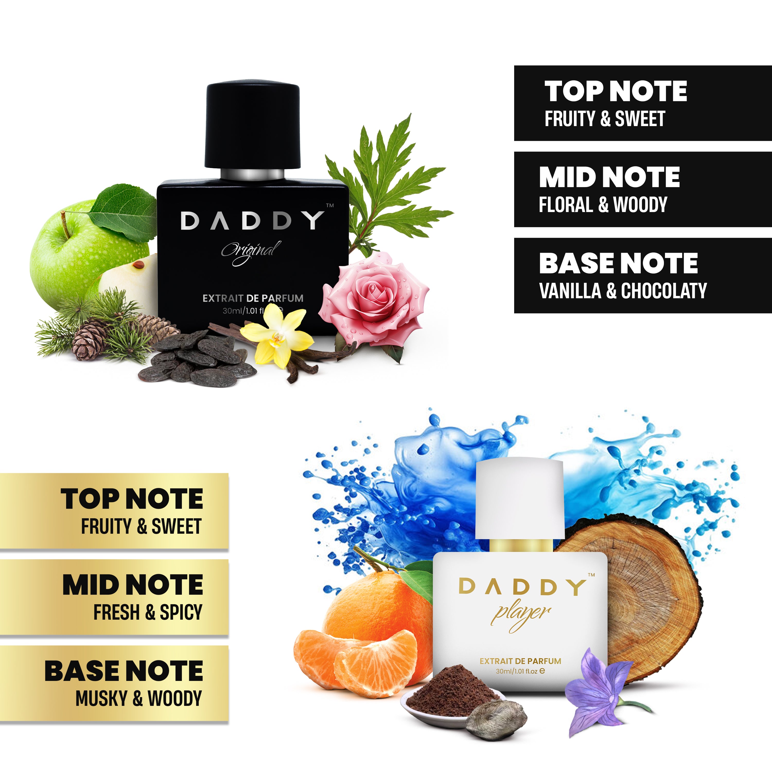 Daddy Super Combo - Daddy Original (30ml)+ New Daddy Player (30ml) Extrait De Parfum