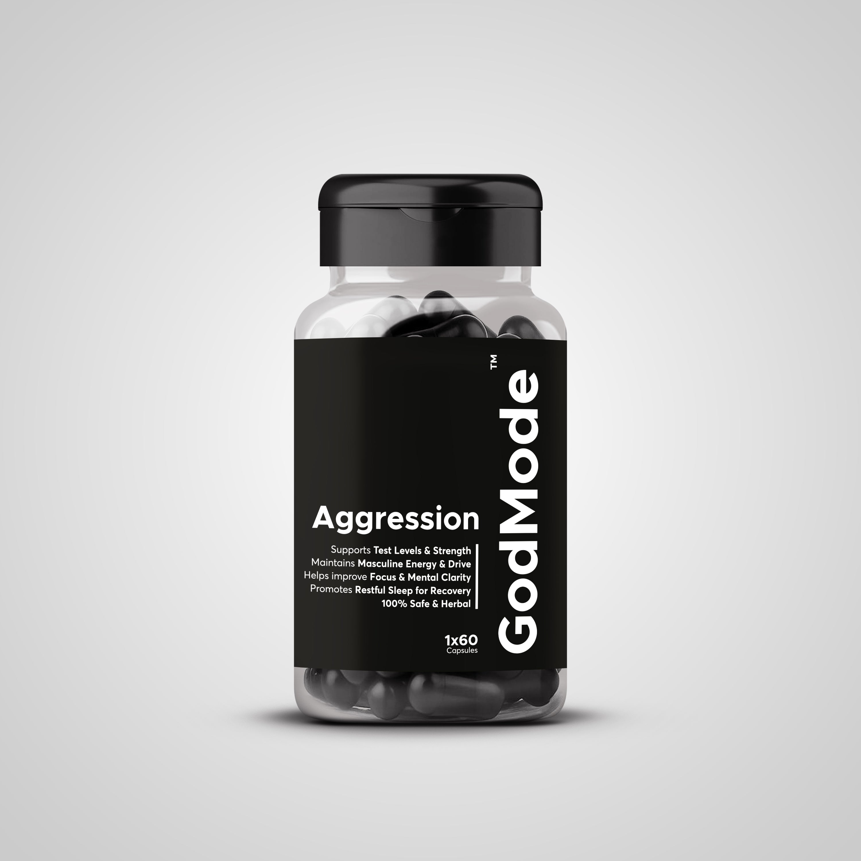 GodMode Aggression – Ashwagandha & Shilajit Capsules for Strength & Focus
