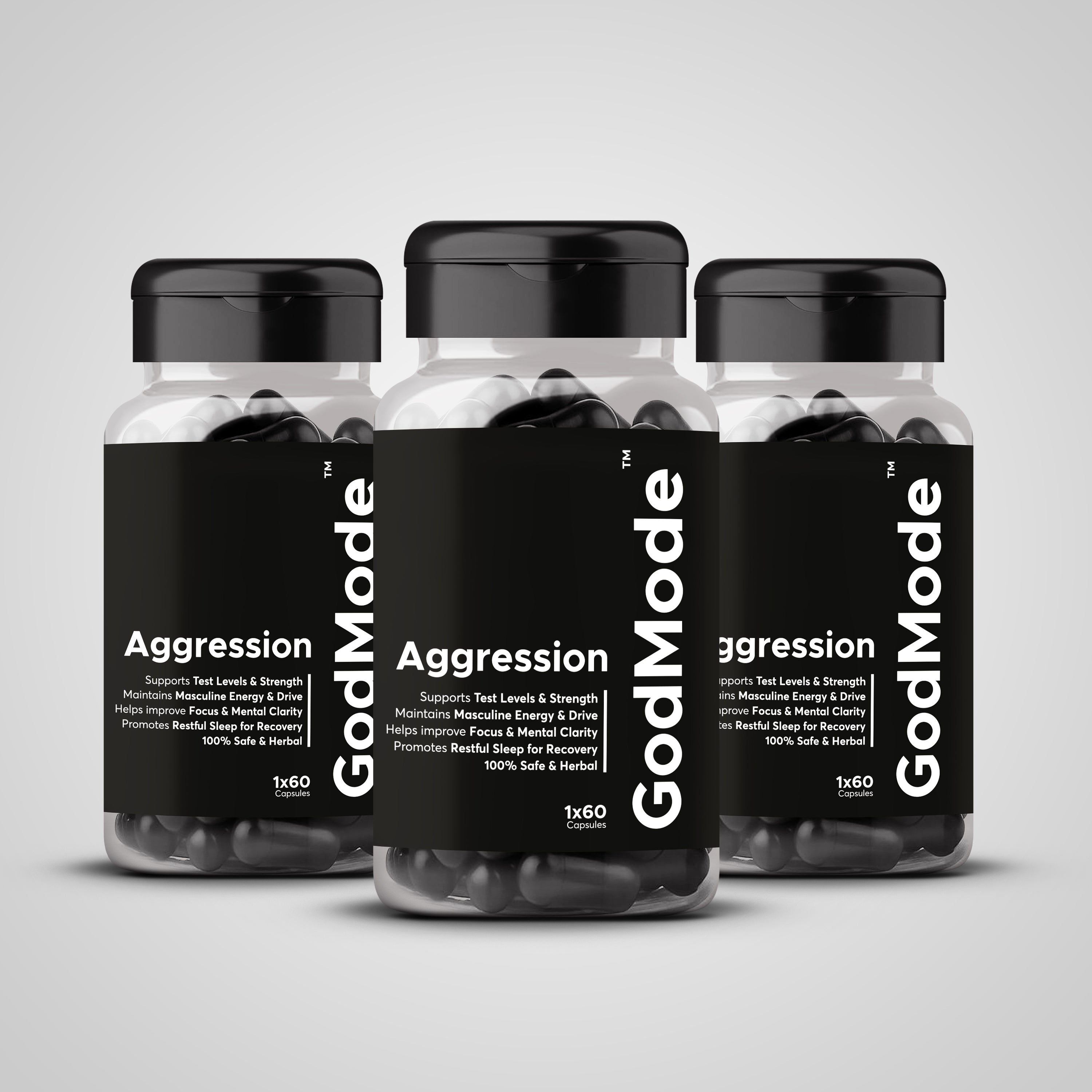 GodMode Aggression – Ashwagandha & Shilajit Capsules for Strength & Focus