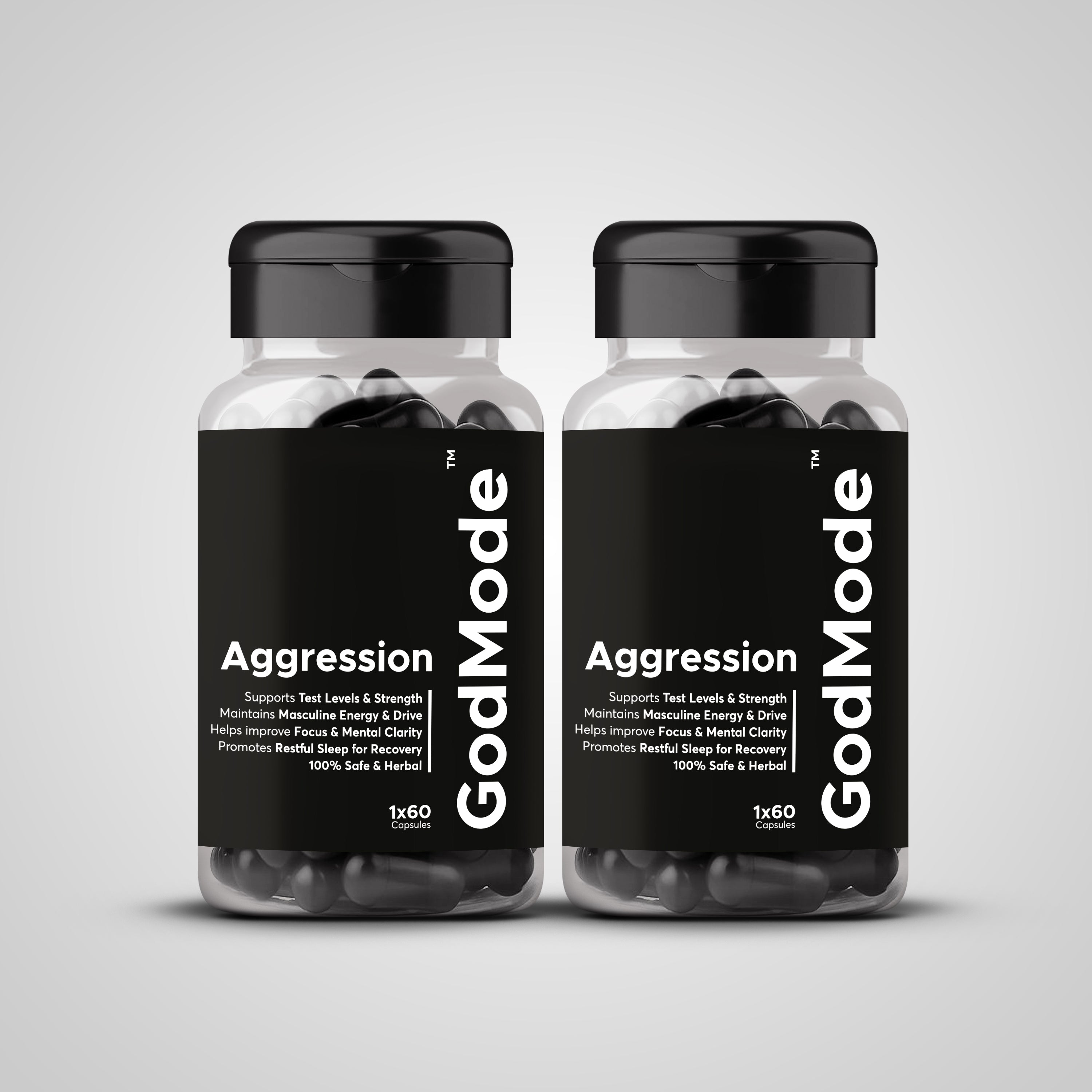 GodMode Aggression – Ashwagandha & Shilajit Capsules for Strength & Focus