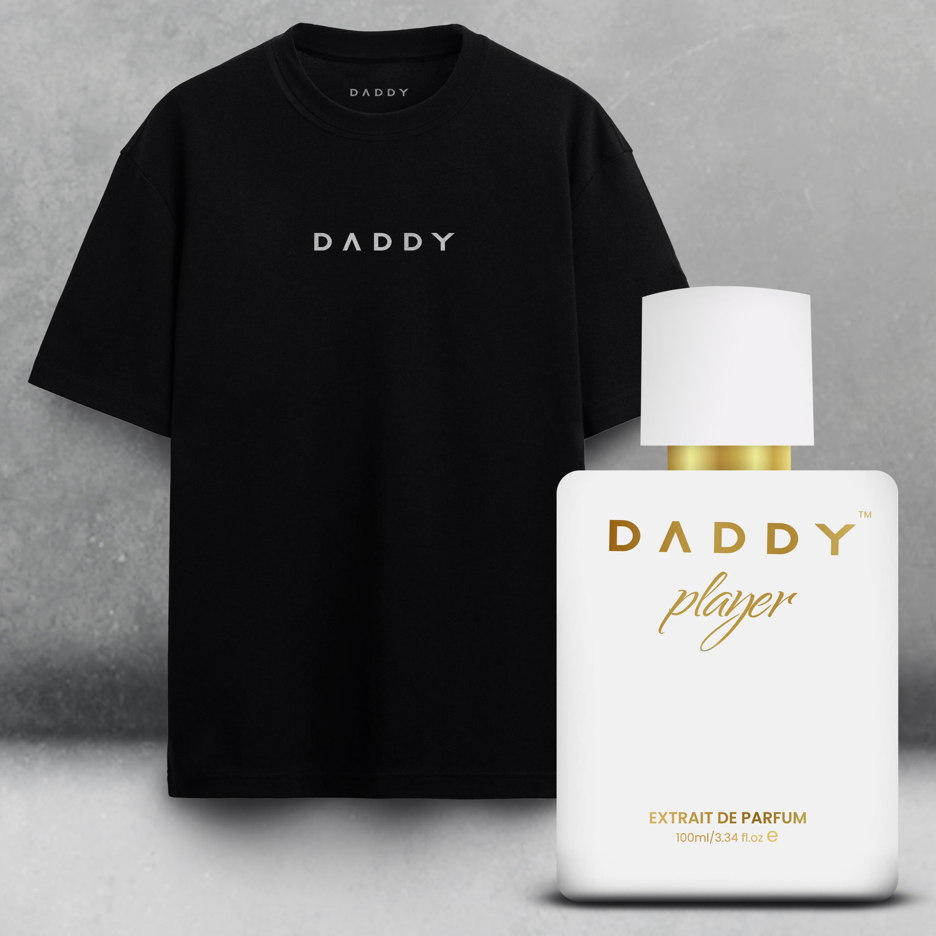 Daddy Player (Extrait De Parfum) For Men + Daddy Oversized Black Cotton Tshirt