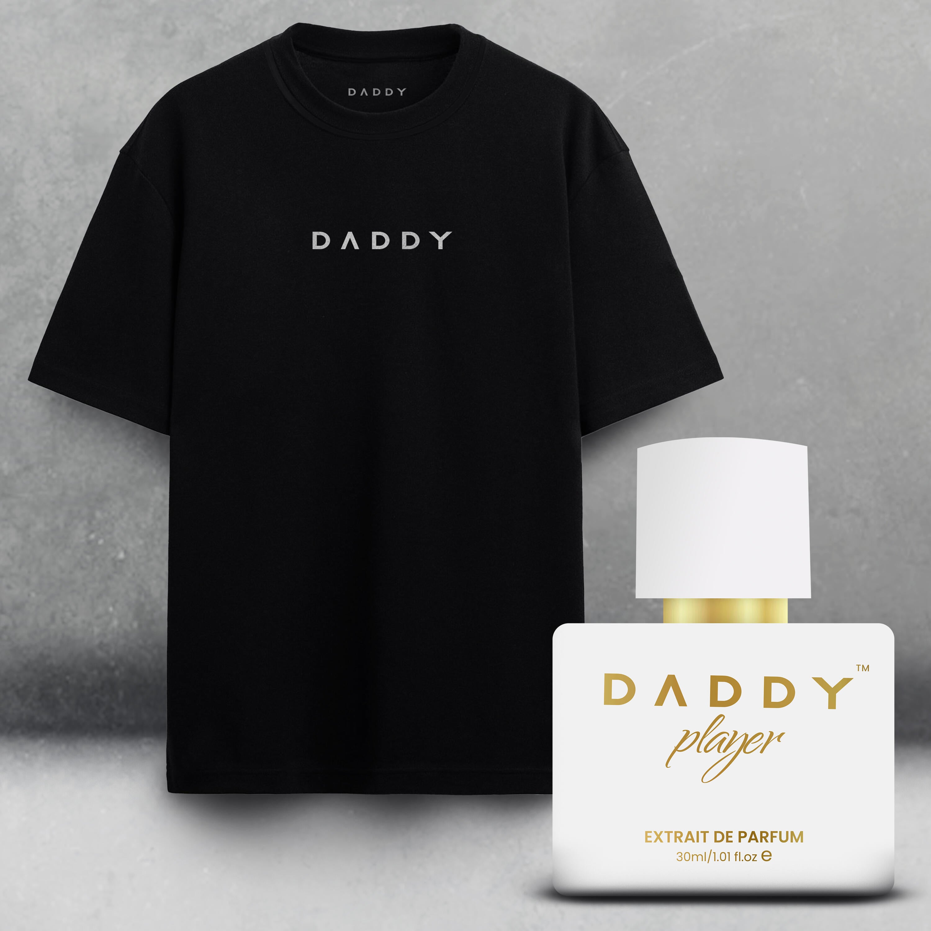 Daddy Player (Extrait De Parfum) For Men + Daddy Oversized Black Cotton Tshirt