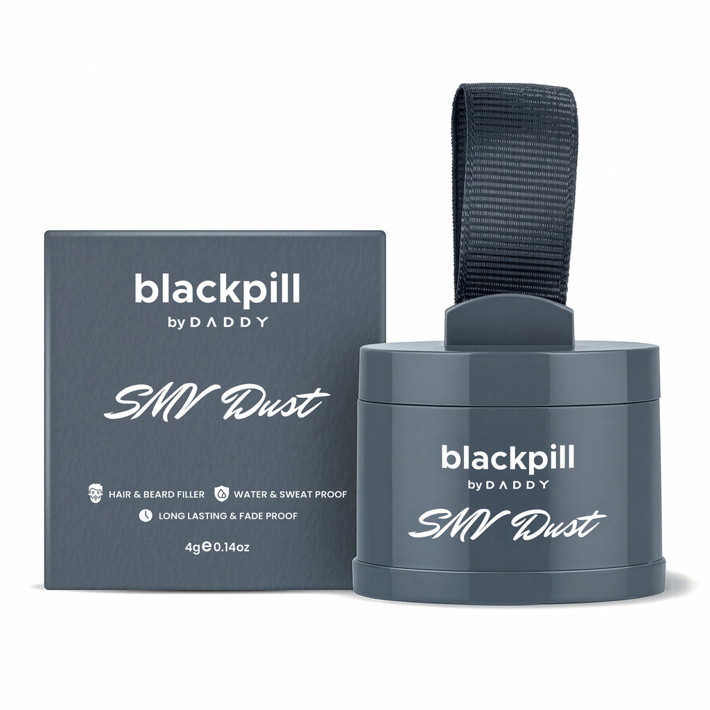 Daddy Blackpill SMV Dust for Men - Instant Hair & Beard Density Powder | Natural Black Finish | Long-Lasting & Fade Proof