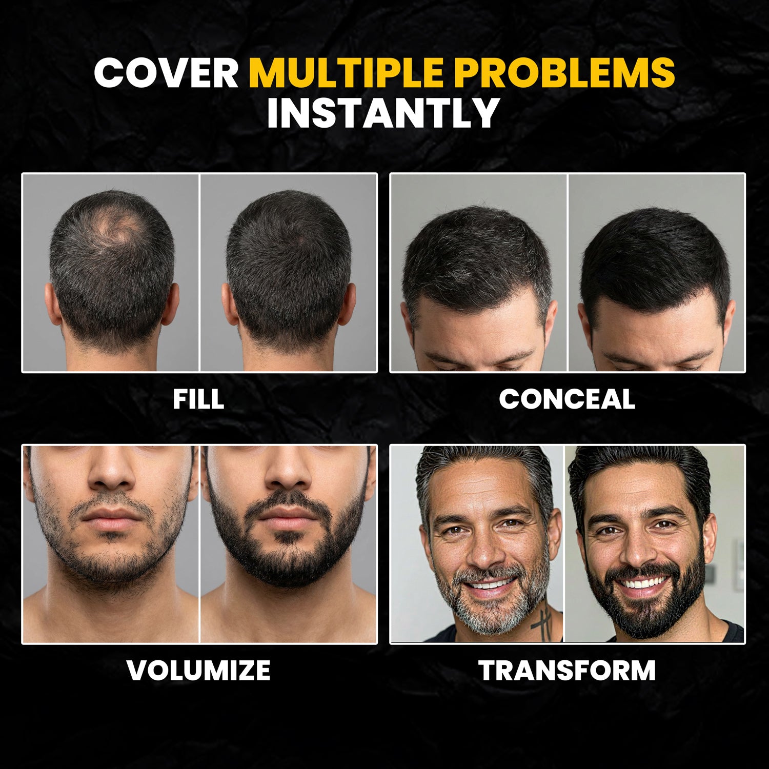 Daddy Blackpill SMV Dust for Men - Instant Hair & Beard Density Powder | Natural Black Finish | Long-Lasting & Fade Proof