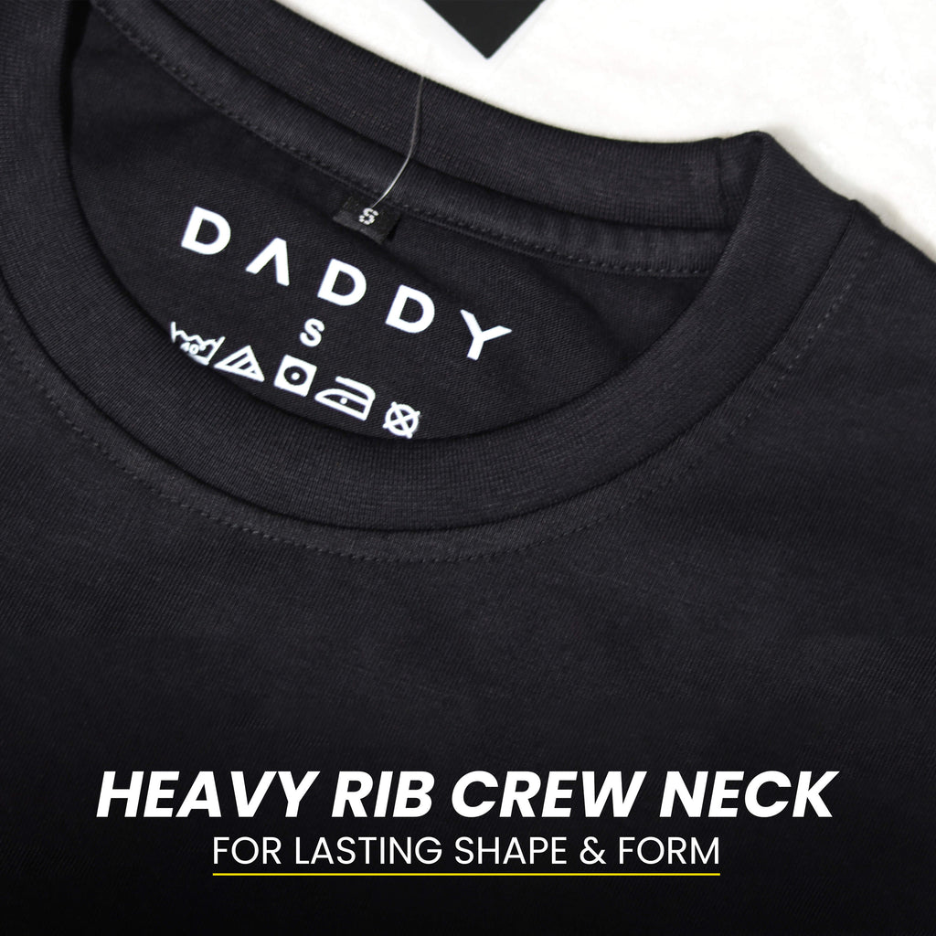 Daddy Oversized Black Cotton Tshirt For Men